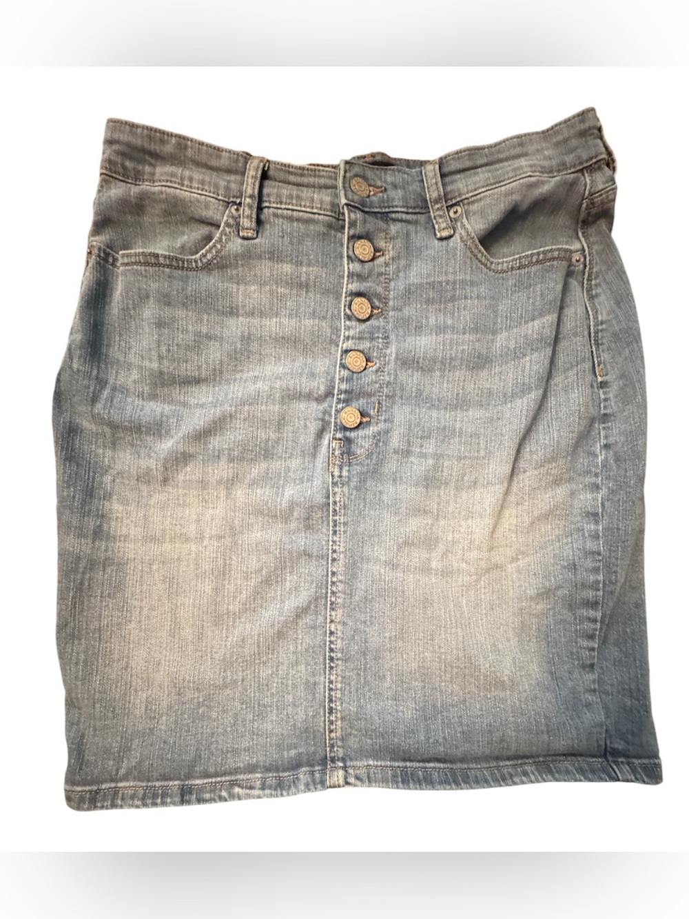 Banana Republic Light Blue Denim Skirt with Contrast Stitching Size 10 Fall